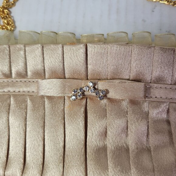 Chic Satin Clutch with Gold Chain - Picture 2 of 9